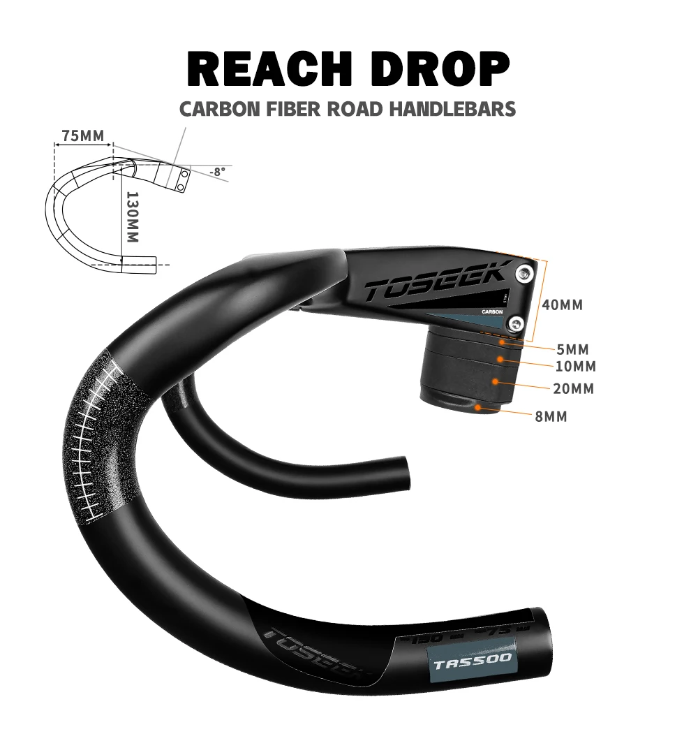 Manubrio Bici Da Corsa TOSEEK TR5500 Manubrio Per Bicicletta Da