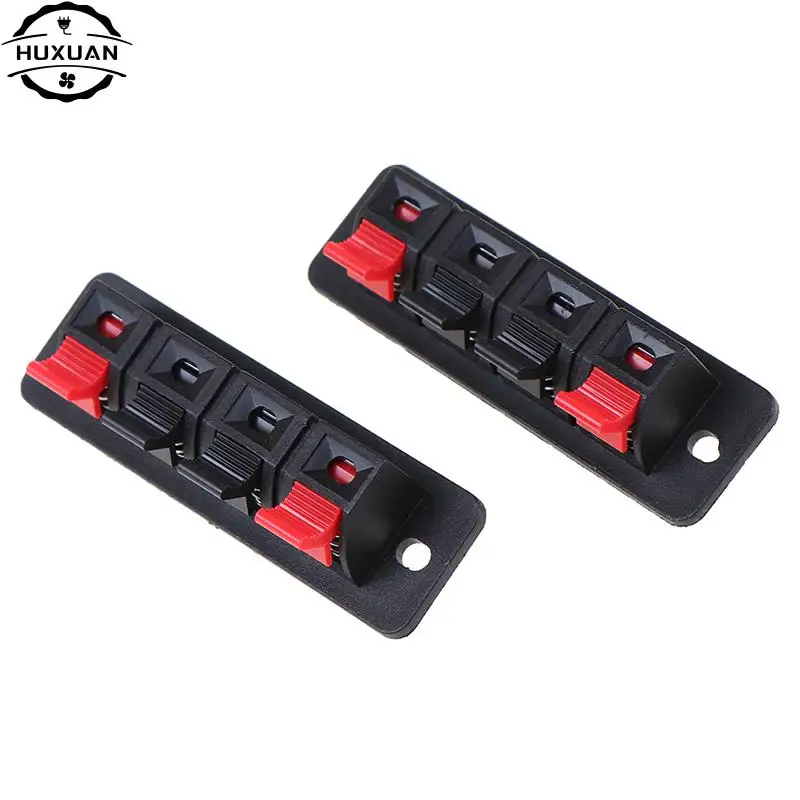 2 Pcs/lot Hot 4 Positions Connector Terminal Push In Jack Spring Load Audio Speaker Terminals Breadboard Clip