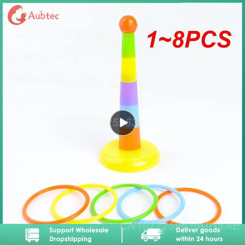 

1~8PCS Children Throw Circle Game Ferrule Stacked Toys Fun Indoor Outdoor Parent-Child Interactive Circle Layers Early Education