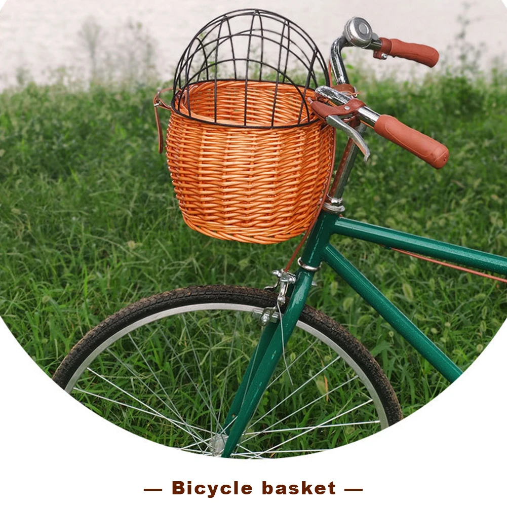 Cat Dog Bicycle Storage Basket Handwoven Bike Pet Seat Front
