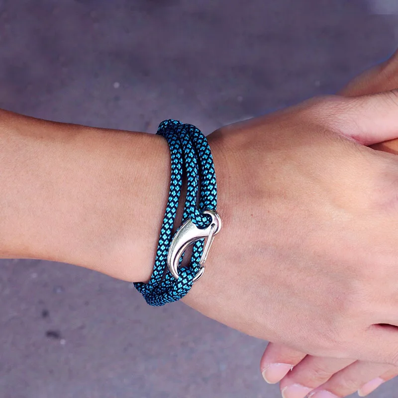 Stainless Steel Paracord Rope Bracelet for Men Outdoor Survival