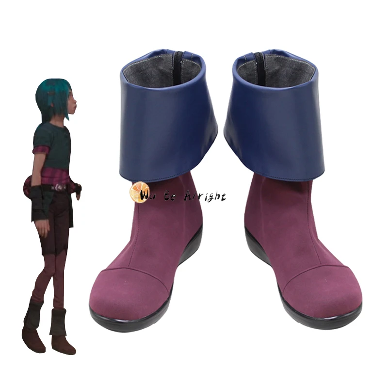 Arcane Jinx  ڽ ǻ    ҷ ǻ  Ƽ  Arcane Jinx Blue Braid Wig And Shoes
