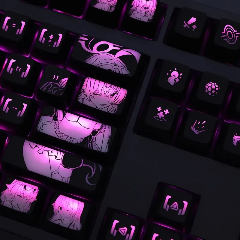 Teclado Retroiluminado Keycaps para Logitech G610 g Pro x Razer Blackwidow Huntsman Corsair K70 K100 Conjunto Arquivo Azul Hospital Takanasi - Imagem 6