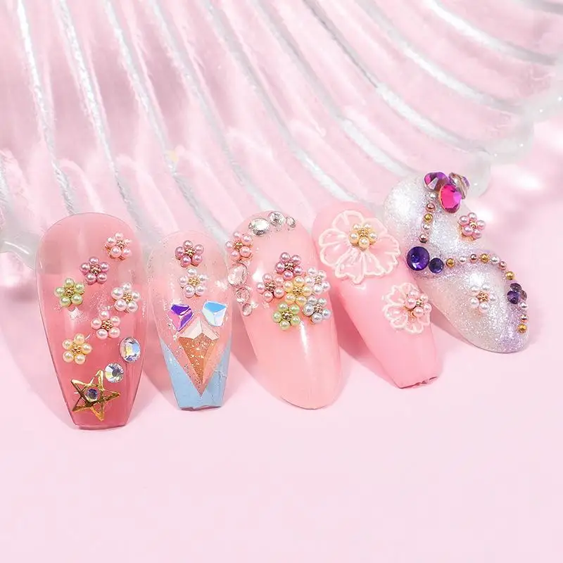 10pcs/set Gold Plated Mini Nail Beads Charms for DIY Nail Art