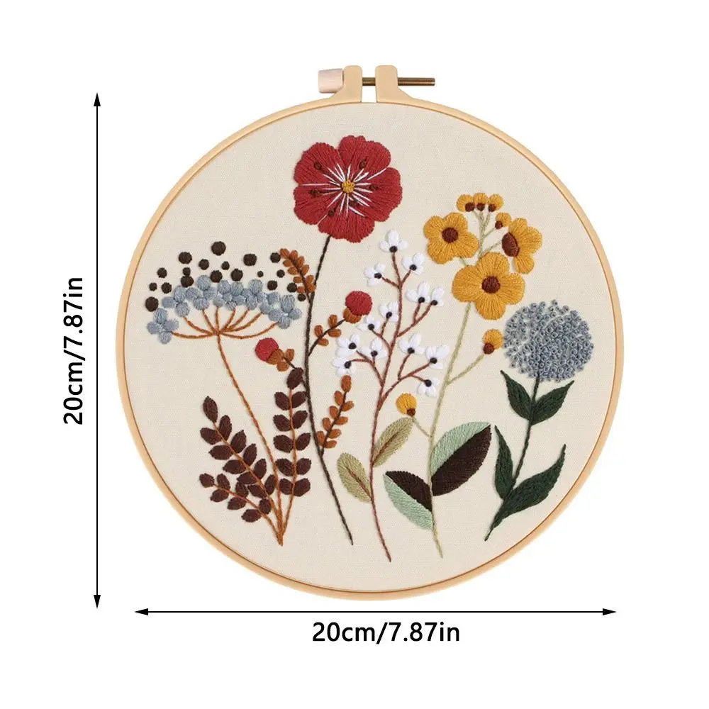 Gift Threads Embroidery Hoops Flower Embroidery Kit Cross Stitch Needlepoint Kit Home Decoration