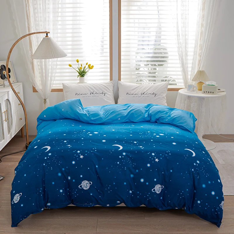 

QianTing New Product 1pc 100%Polyester Pastoral Style Flowers Colorful Printed Duvet Cover