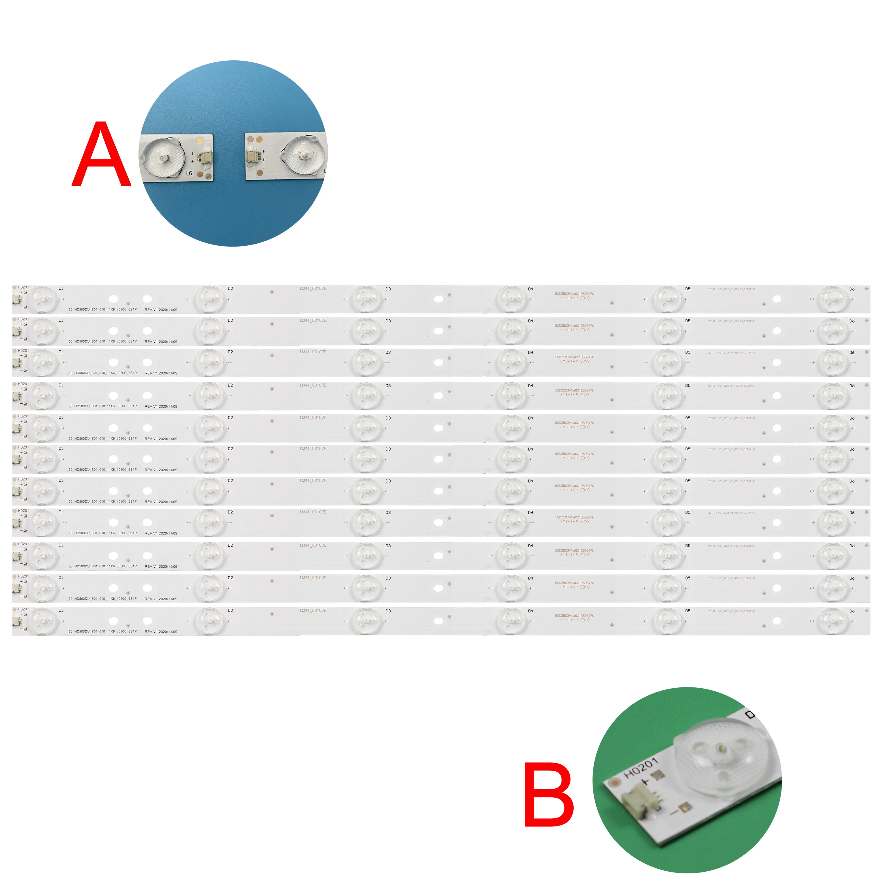 

Светодиодная лента для Hisense_50_HD500DU_B01_010_11X6_3030C_6S1P 50H6C LTDN50K321 UWTSEU 50CU6000 LED50K320U LED50EC620CA LED50EC590UN