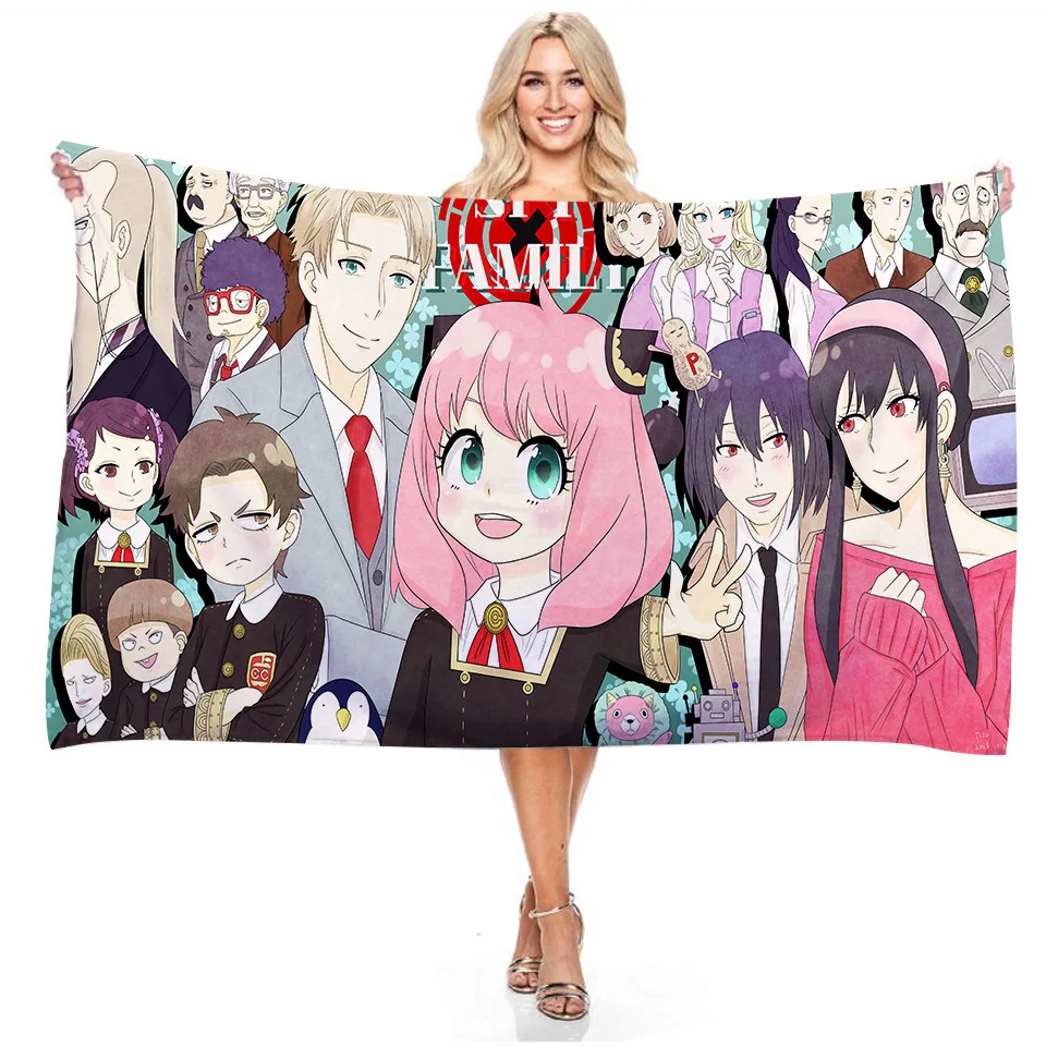

Anime Cartoon SPY×FAMILY Printed Bathroom Bath Towel for Kids Girls Adults Quick Dry Microfiber Beach Towel Blanket Shower Towel
