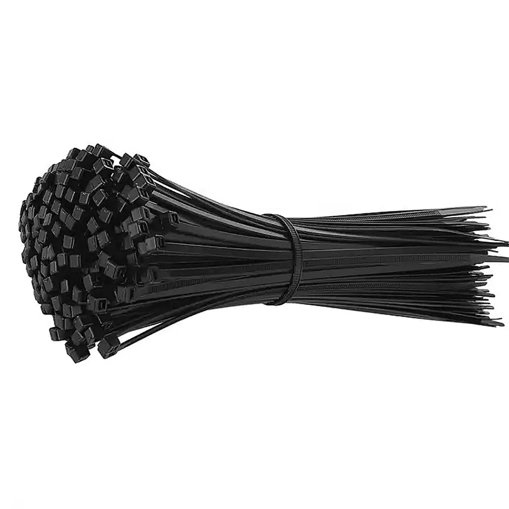 

1000pcs Zip Tie Self- locking 3x200 Cable Tie Base Holders with Multi- Cable Tie for Tube Home Cable ( Black )