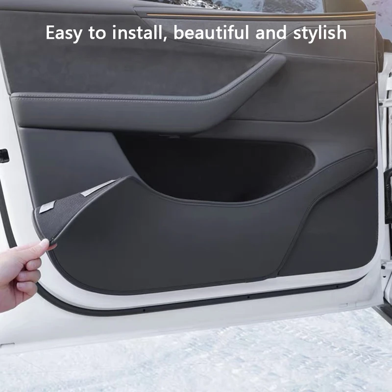 6-Seater Car Door Anti-Kick Leather Protector Pads – Anti-Scratch Side Panel Cover & Interior Decoration