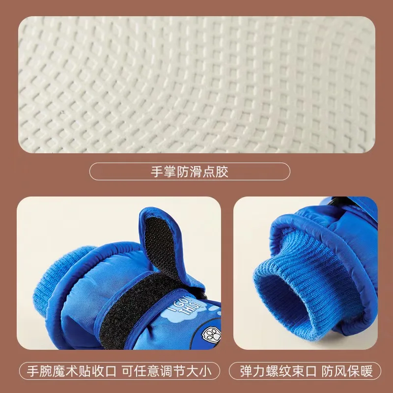 Paw Patrol Children Ski Gloves Kids Windproof Plus Velvet Mittens Winter Snowboard Snow Gloves Skiing Mitten