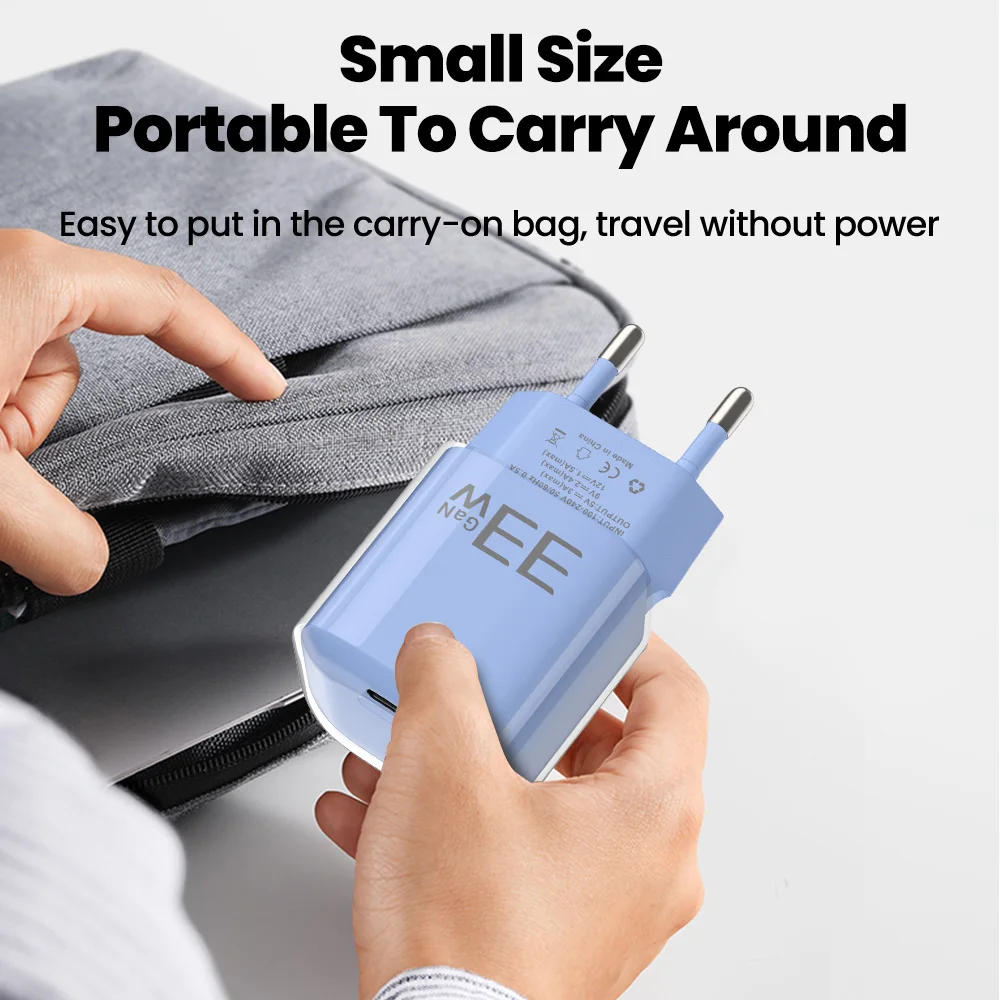 Compact PD33W Fast Charging USB-C Charger Adapter