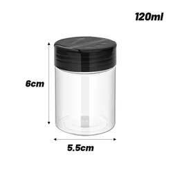 Set of 12 Transparent Plastic Spice Jars with Shaker Lids - 3PCS (120ML)