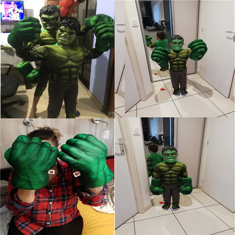 

Movie Anime 1 Pair Hulk Smash Hands Ironman Plush Man Gloves Performance Accessories Toys for Children