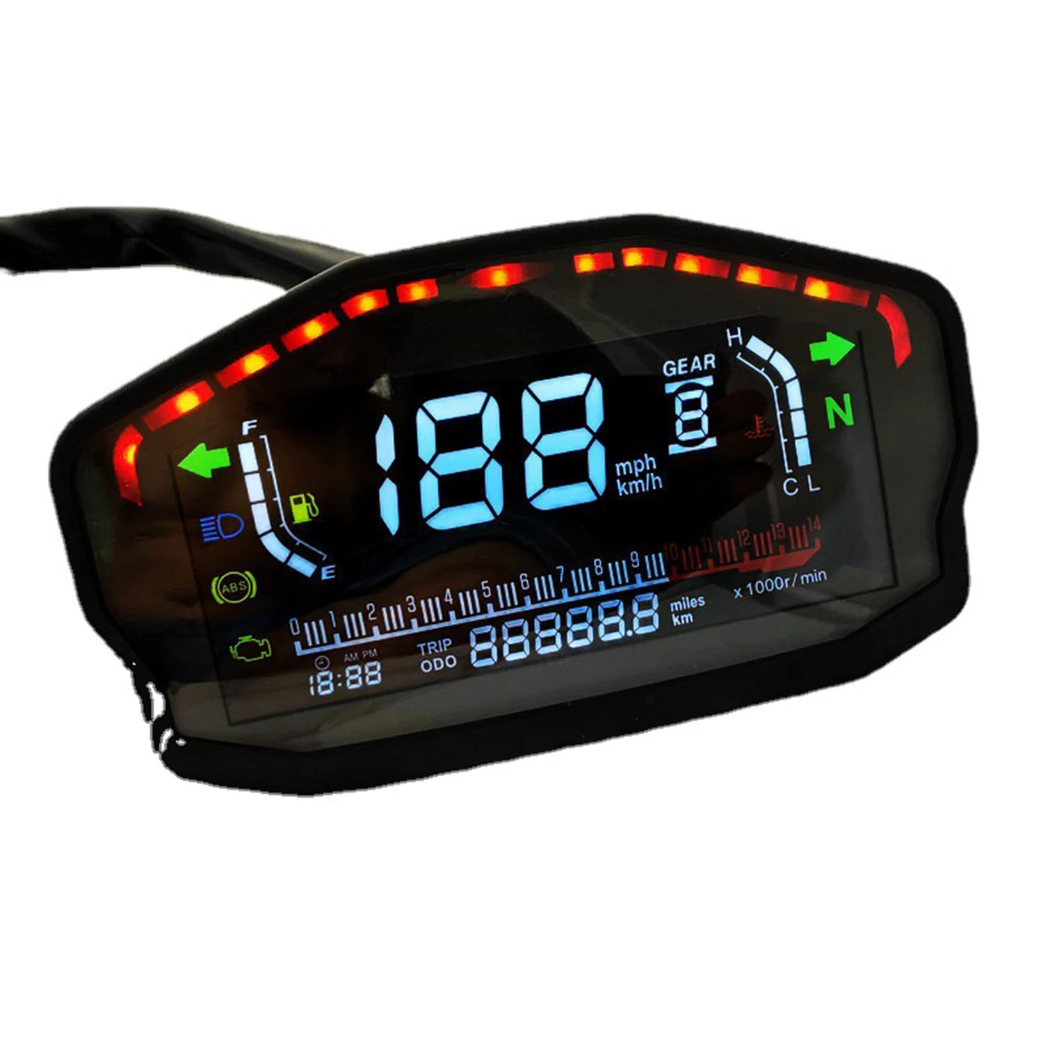 

1pc Universal Motorcycle LED LCD Speedometer Digital Odometer Backlight For BMW 1 2 4 Cylinders Honda Ducati Kawasaki Yamaha