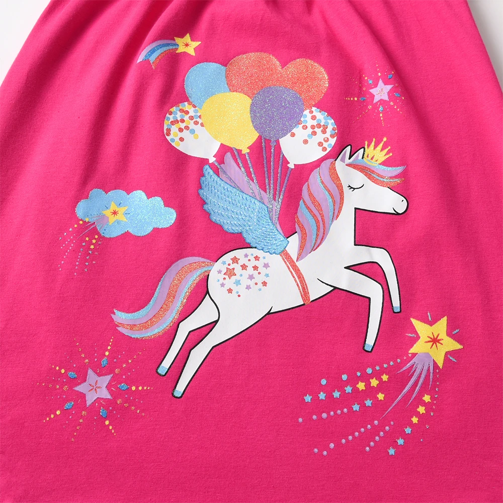 DXTON Herbst Kinder A-line Kleid Gestreiften Regenbogen Kinder Casual Kleid Licorne Schule Kinder Outfit Mädchen Cartoon Urlaub Kleidung – Detail 6