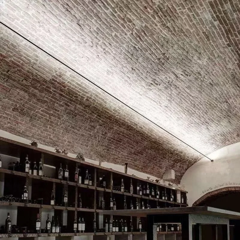 Skyline liniowa ściana pasek świecący dekoracja rodzinna czarny biała stal Bar przy nawie z nawą LED DIY światła sufitowego kinkiet