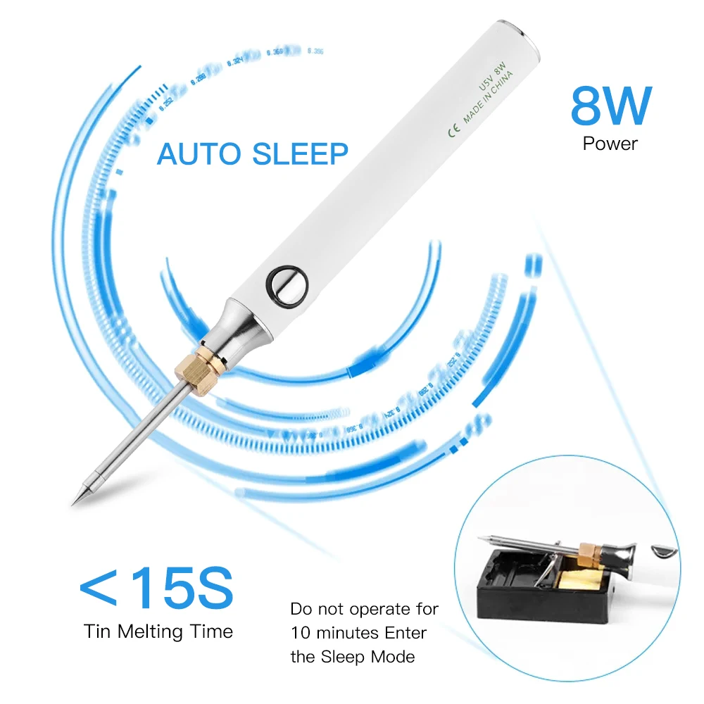 soldering iron station Vastar 8W USB Soldering Iron Set Adjustable Temperature Ceramic Core Heating Portable Home Welding Solder Repair Tools best soldering iron