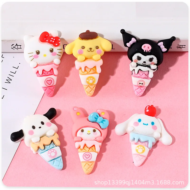 

Sanrio Ice-Cream Hairpin Girl Ornaments Hello Kitty Kuromi Cinnamoroll My Melody Hair Circle Cartoon Headdress Hair Accessories
