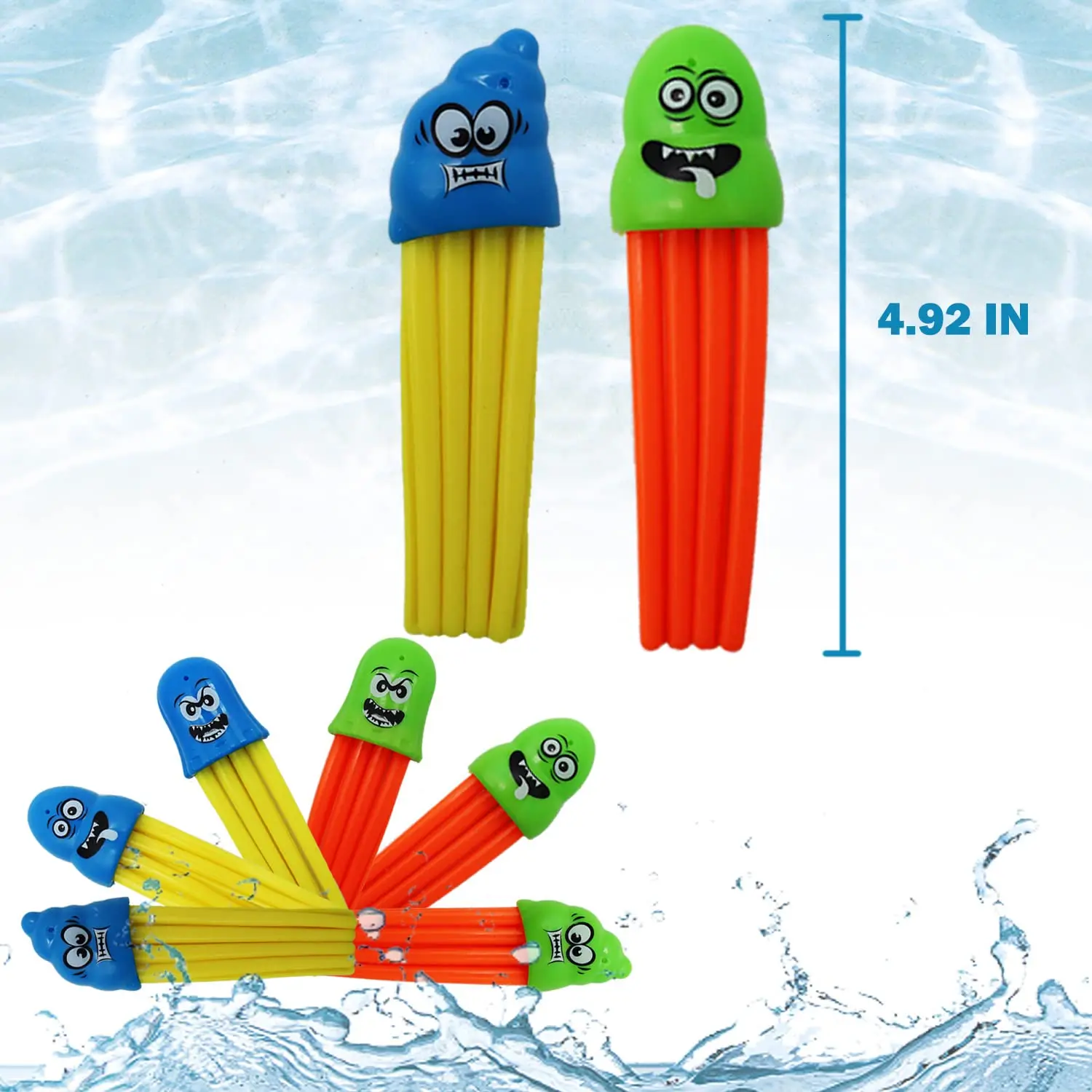 6 Pieces Jellyfish Dive Toys With Cute Expression Bath Toys  Pool Toys Swimming Pool Games for Toddlers Boys Girls Teens Adults 3