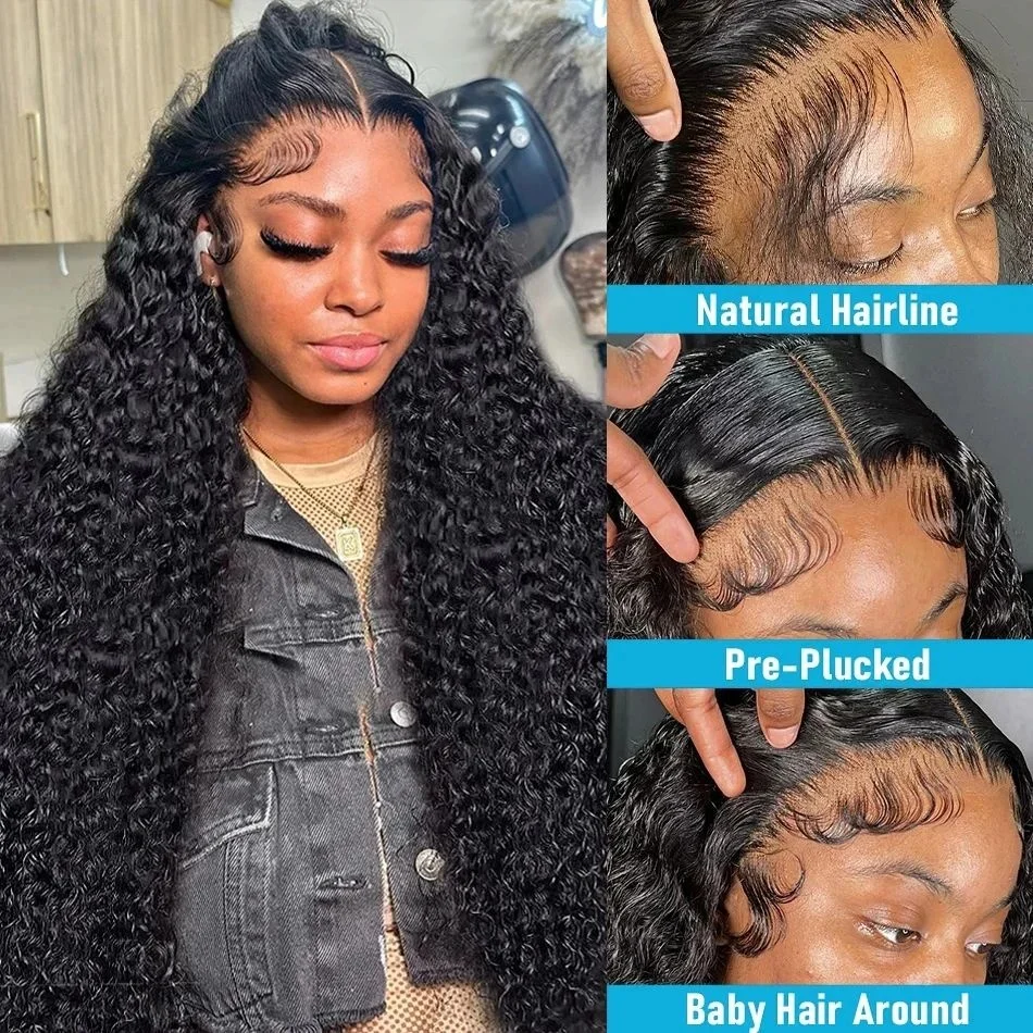 250 Density Deep Wave Loose Wig 46 Inch Hd Transparent Brazilian Curly 13x4 13x6 Pre Plucked Lace Front Wig Human Hair For Women 3