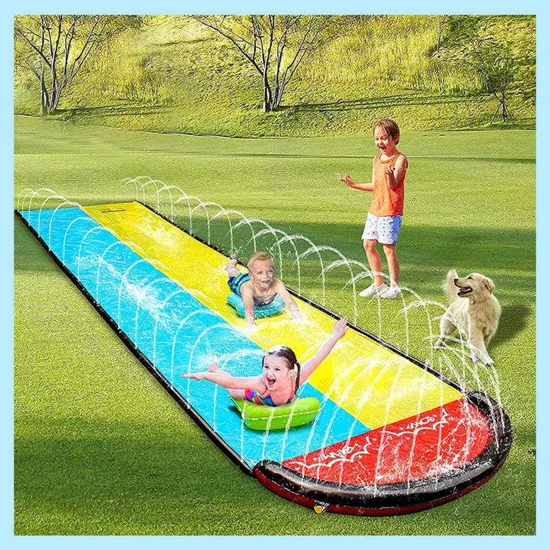 Inflatable Lawn Water Slide for Kids Summer Outdoor Games Backyard Waterslide Spray Water Toys with Sprinkler Garden Water Slide 4