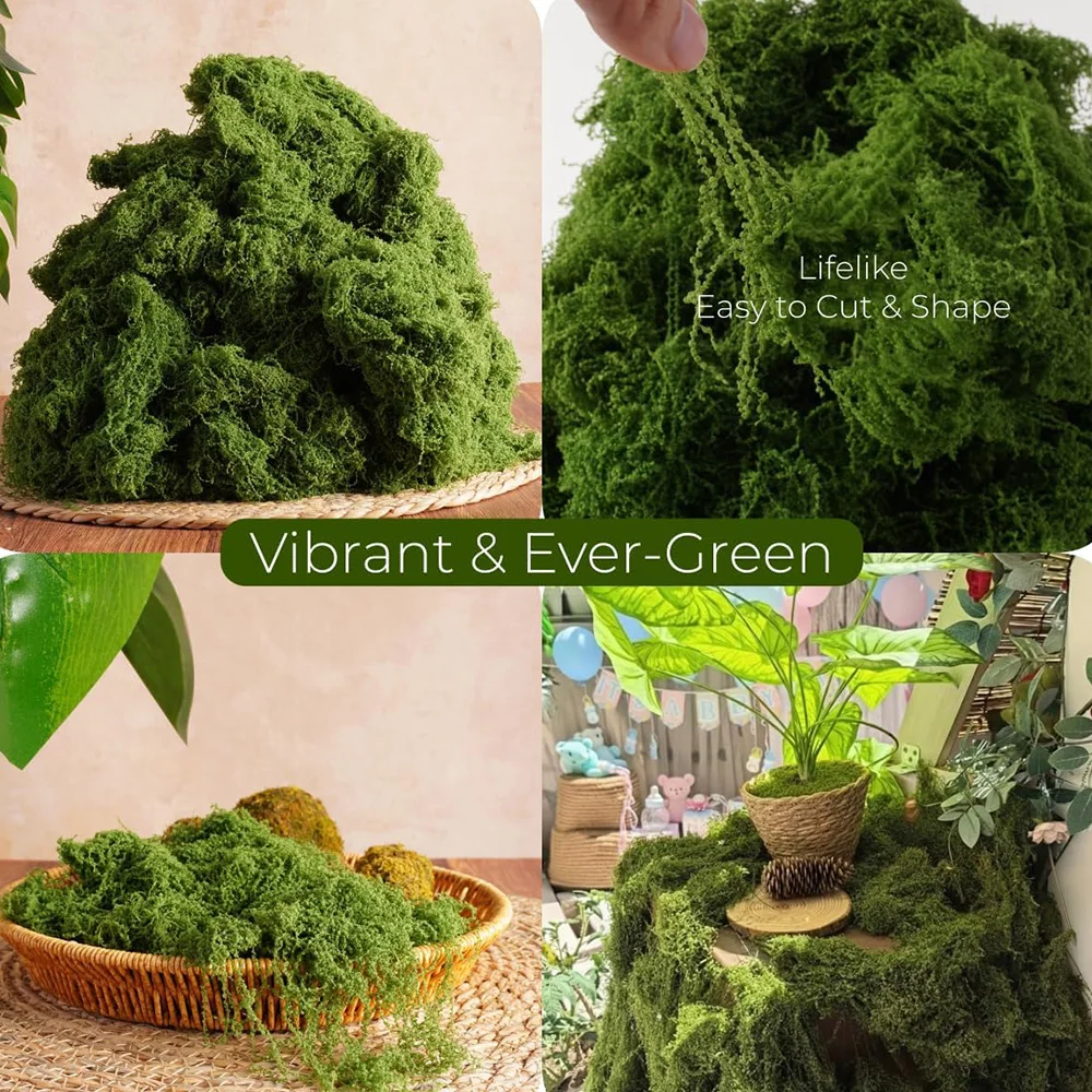 Lush Artificial Moss for Home and Garden Decor, DIY Crafts, and Mini Landscapes