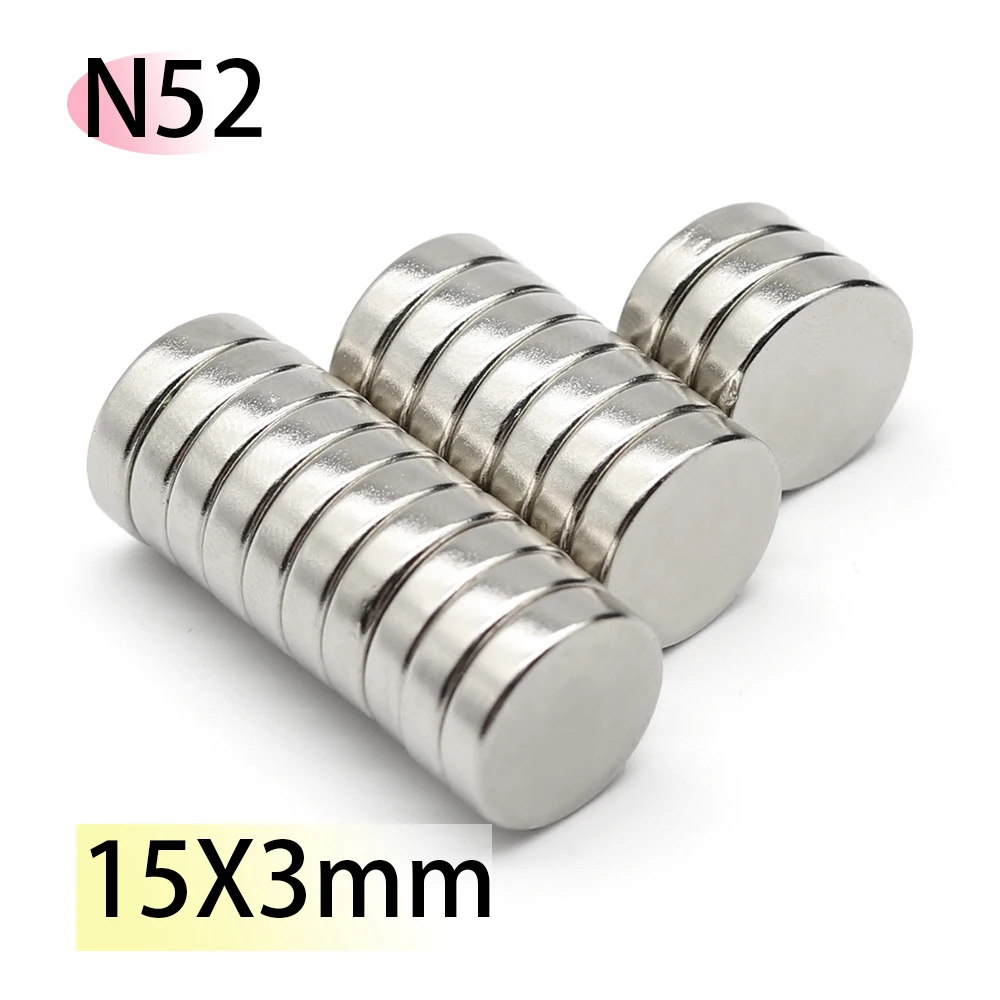 N52 15x3mm Standard Magnet Wind Spin Rotate Neodymium extra Strong Scooter Rare Earth Motor Nickle Search Magnetic Fridge DIY