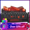 Electric Log Set 1,000 Sq Ft Heater, Faux Logs Insert with Infrared Flames for Existing Fireplaces, Remote Control Included 1