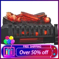 Electric Log Set 1,000 Sq Ft Heater, Faux Logs Insert with Infrared Flames for Existing Fireplaces, Remote Control Included 1