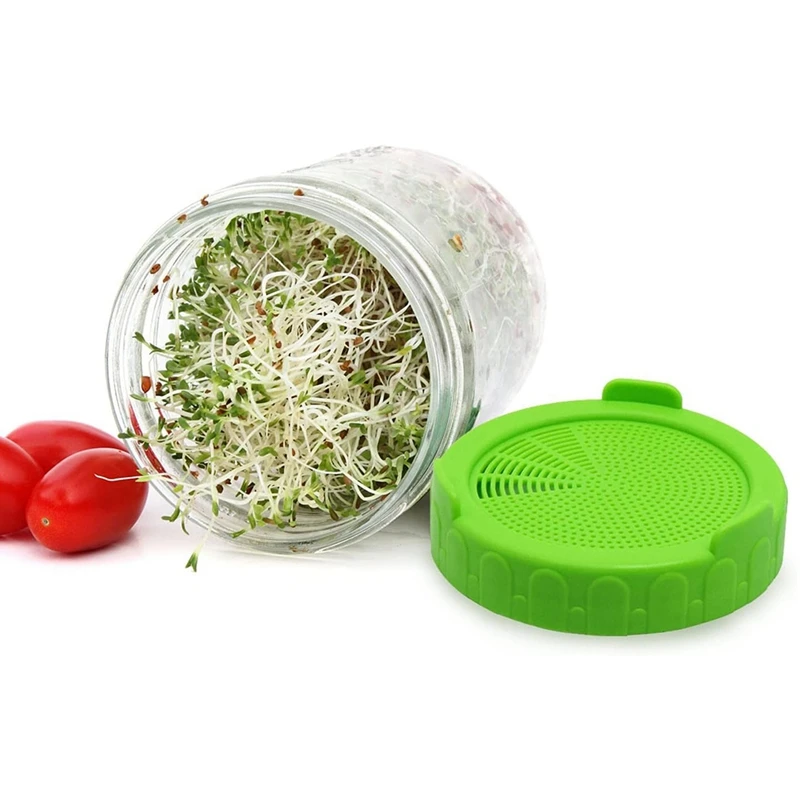 Good-Wide Mouth Mason Jar Sprouting Lid, Germination Stand, Mason Jar Pouring Nozzle Lid, Suitable For Growing Bean Sprouts