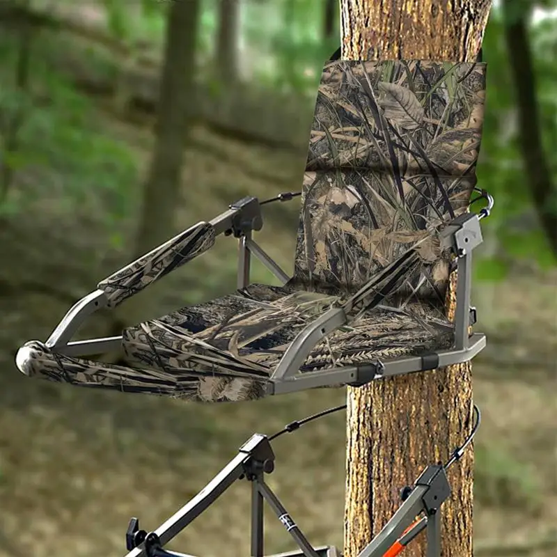 Tree Stand Seat Waterproof Ladder Stand Seat Comfortable Hunting Tree Outdoor Camouflage Sitting Pad For Climbing Camping