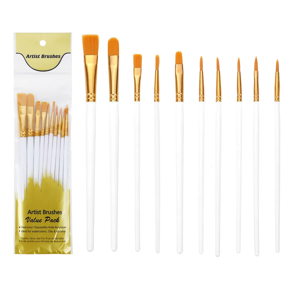 10 Teile/los Multifunktions Künstler Pinsel Set Acryl Aquarell Runde Spitze Nylon Spitze Haar haken linie kurze spitze Stift – Detail 6