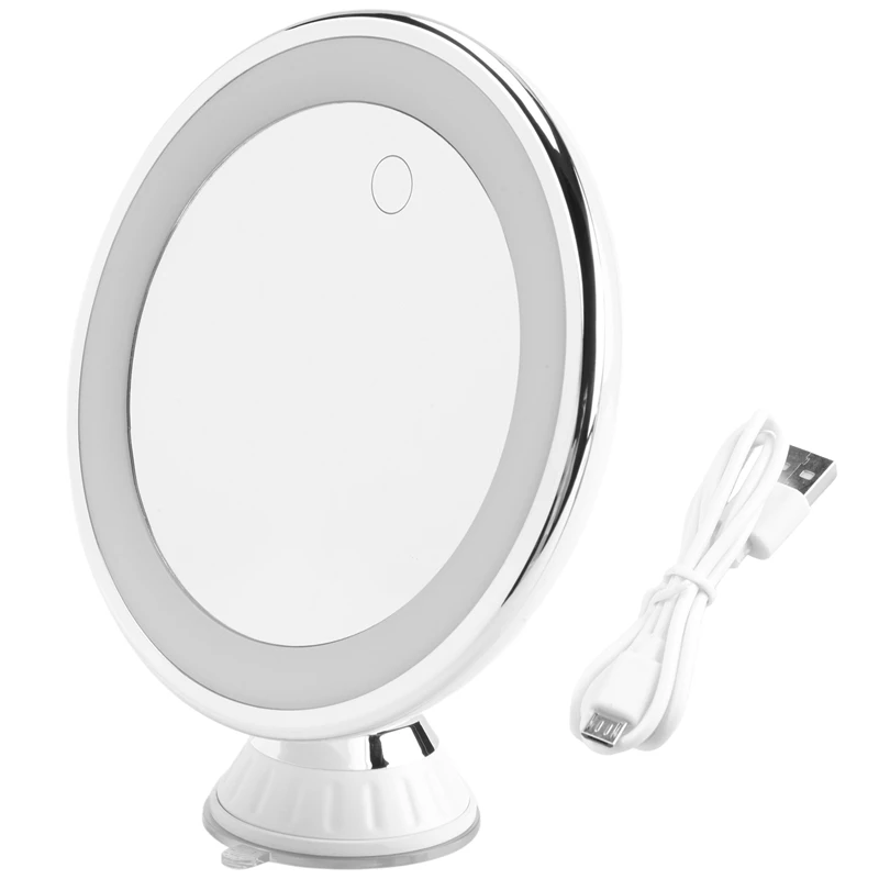 

Vanity Mirror Makeup Mirror 10X Magnify With Lights And Suction Cups&Easy Install 360 Swivel Dual-Use Rechargeable/Battery