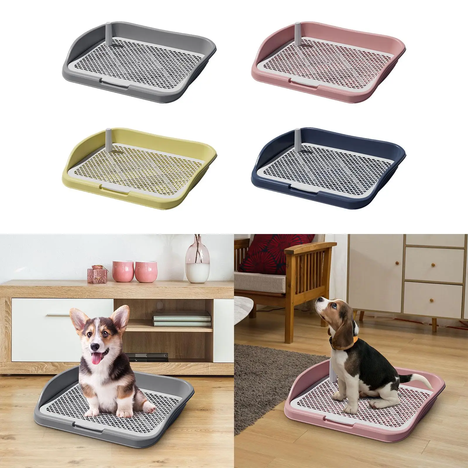 Pee Pad Holder Dog Toilet Open Top Entry Dog Litter Pan Reusable Dog Potty Tray Training Pad for Garden Household Porch Bunny