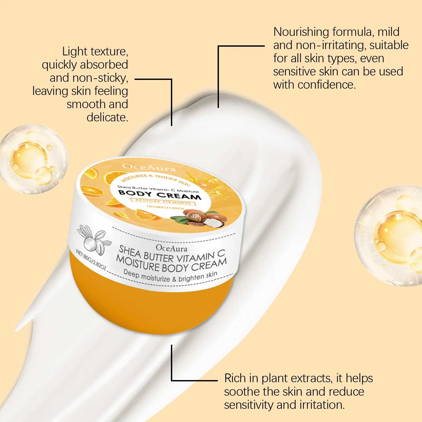 Shea Butter Body Face Cream Moisturize Nourishing Tighten Smoothing Dry Rough Skin Deep Hydration Cleansing Lotion Care Products 5