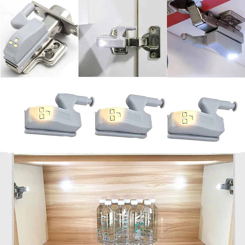 LED Night Light LED Cabinet Light LED Motion Sensor Light Cabinet Lights Motion Sensor Light LED Cabinet Lights Motion Sensor Lights Under Cabinet Light 1-10pcs LED Inner Hinge Lamp Under Cabinet Wardrobe Cupboard Sensor for Bedroom Kitchen Closet