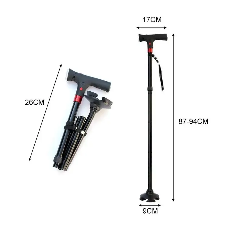 Collapsible Telescopic Non-slip Aluminum Alloy With Light Folding Cane Cane Elderly People for Mothers the Elder Fathers 6