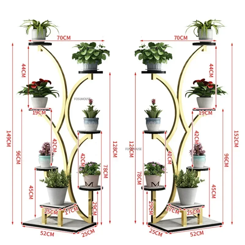 Indoor Plant Stand Living Room Floor Flowers Stand Modern Creative Plant Pot Planter Display Organizer Home Furniture X