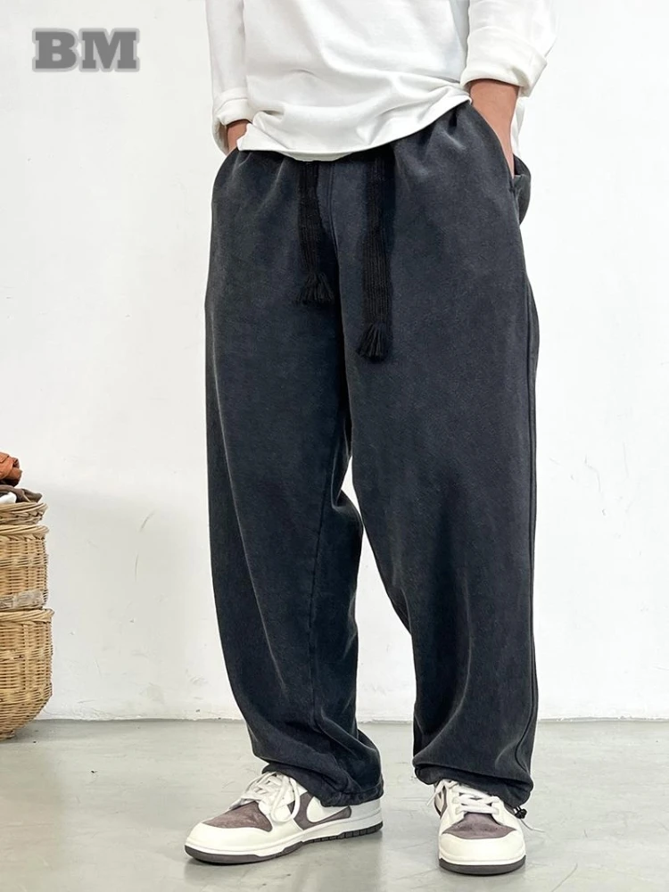 Cotton Sweatpants Men Plus Size Sport Harem Pants Korean Fashion Jogging Pants Harajuku Casual Trousers Male sport jogging trousers wide leg pants fashion pants fashionable wide leg pants