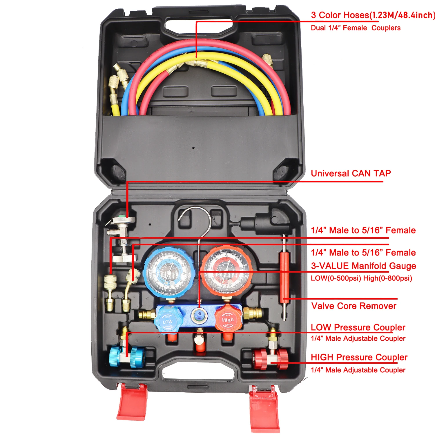 3-Way AC Manifold Gauge Set 6