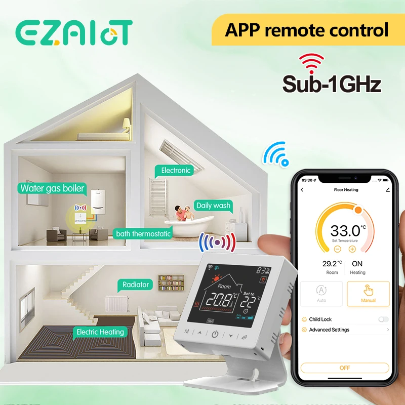 Smart Thermostat Smart Thermostat Socket Temperature Controller Smart Wireless Thermostat Gas Boiler Heating Room RF433 WiFi Tuya Temperature Controller Receiver USB Battery Powered