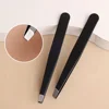 Stainless Steel Eyebrow Tweezers Slant Tip Hair Removal Makeup Tool Eyelashes High Precision Anti-Static Hair Removal Tweezers 4