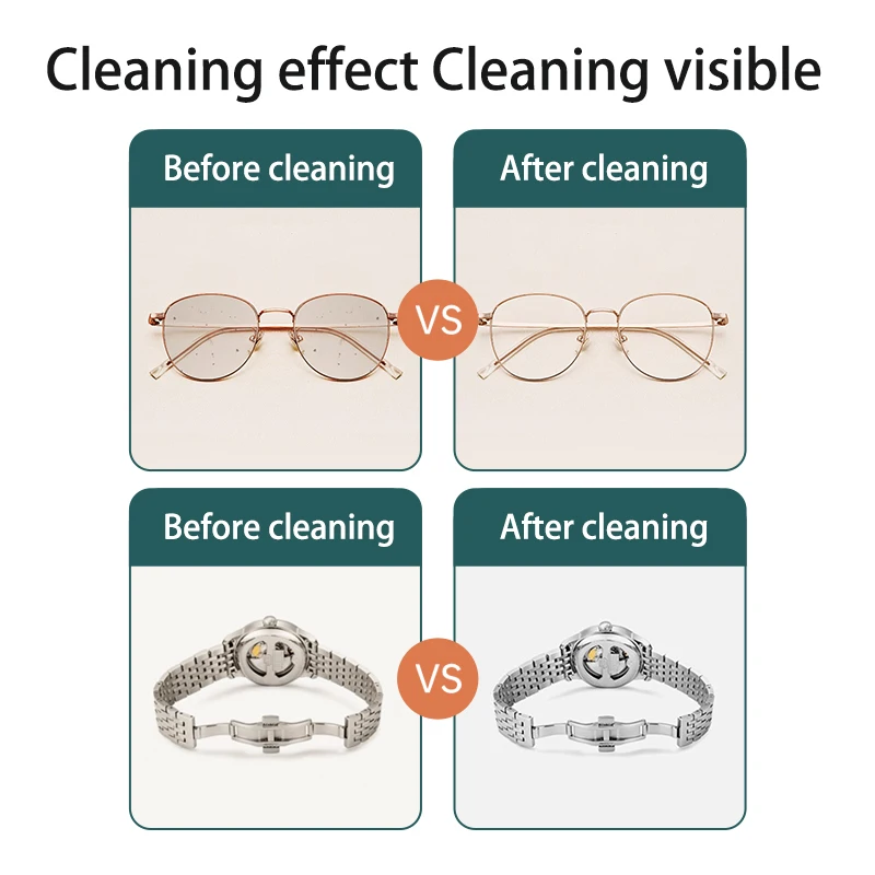 Portable Ultrasonic Cleaner High Frequency Vibration Ultrasound Bath For Glasses Jewelry makeup brushes Sonic Cleaning Machine
