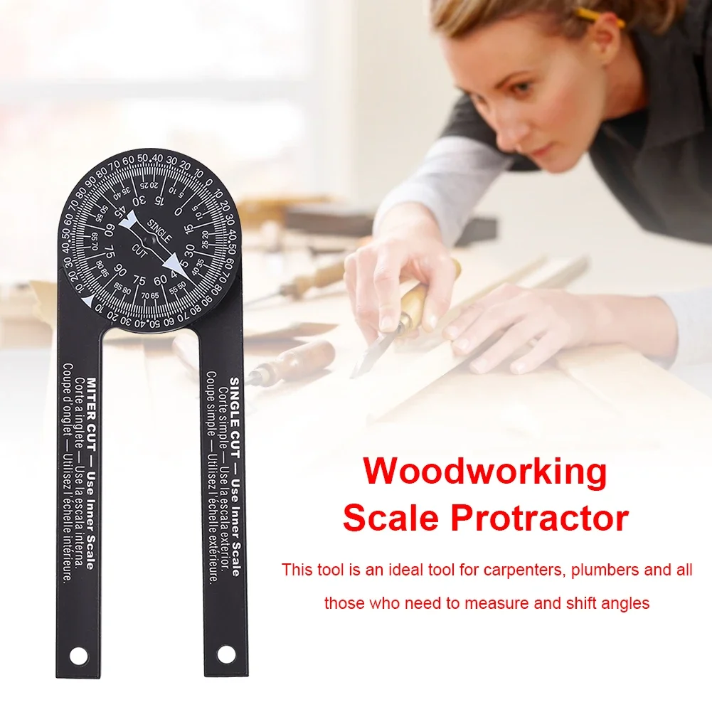 Practical Mitre Saw Protractor Woodworking Angle Gauge Detecting Hand Tool Set Professional Woodworking Plastic Bevel Protractor carpenter measuring tool angle measuring tool angle protractor woodworking measuring tool