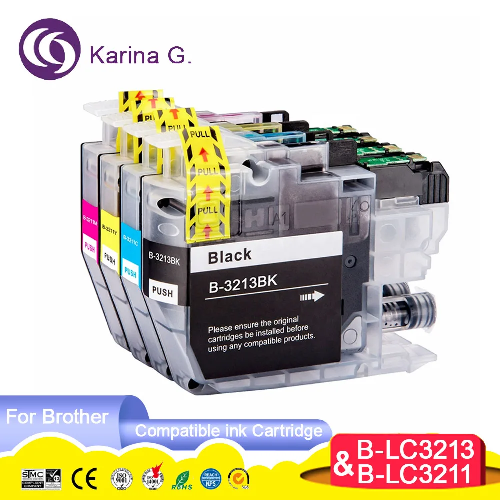 M C 4 X Ink Jet Cartridges Non-OEM Alternative for Brother lc3211 B 