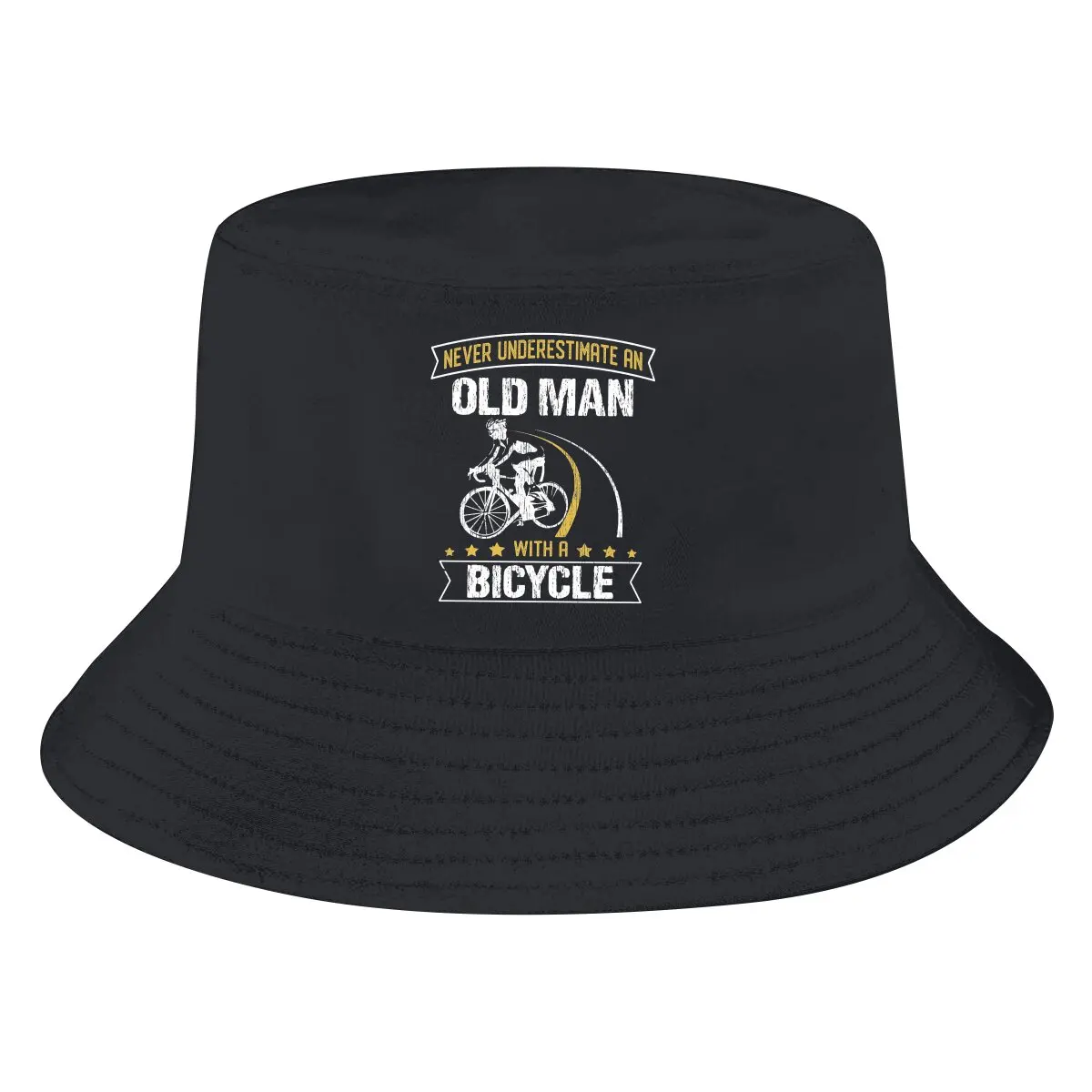 

MTB Bucket Hat Cyclist Never Underestimate An Old Man With A Bicycle Men's Women's Fisherman Cap Hip Hop Beach Sun Fishing Hats