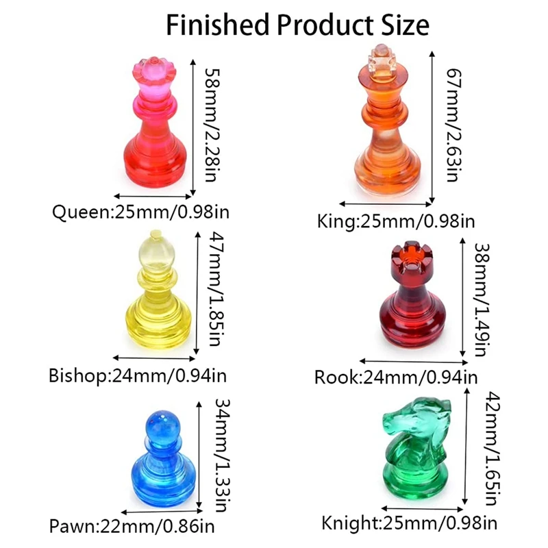 Chess Mold for Resin Silicone Chess Resin Mold Crystal Epoxy Casting Molds for DIY Crafts Making Birthday Gift