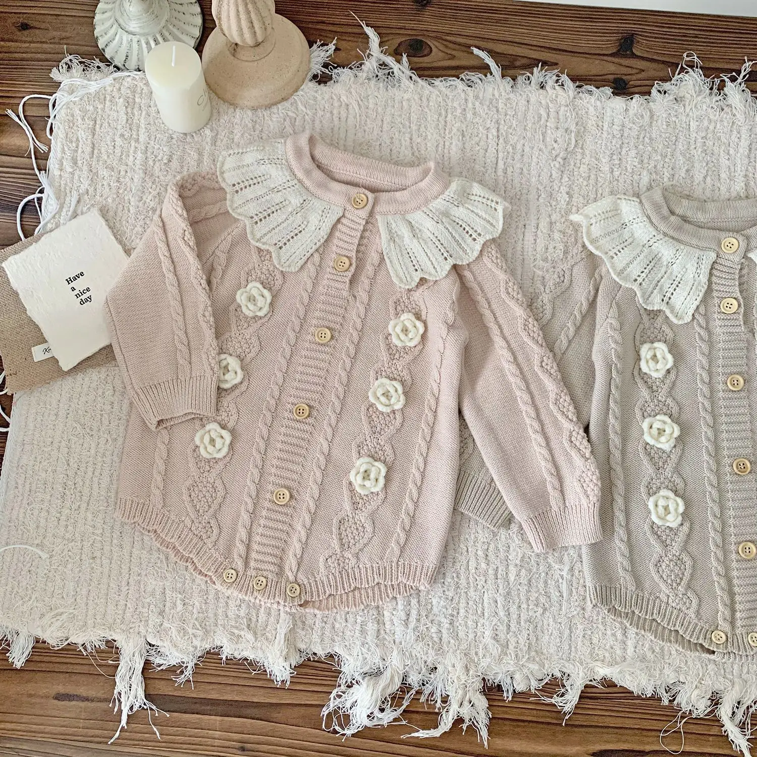Baby Girls Knit Long Sleeve Bodysuit Sweater