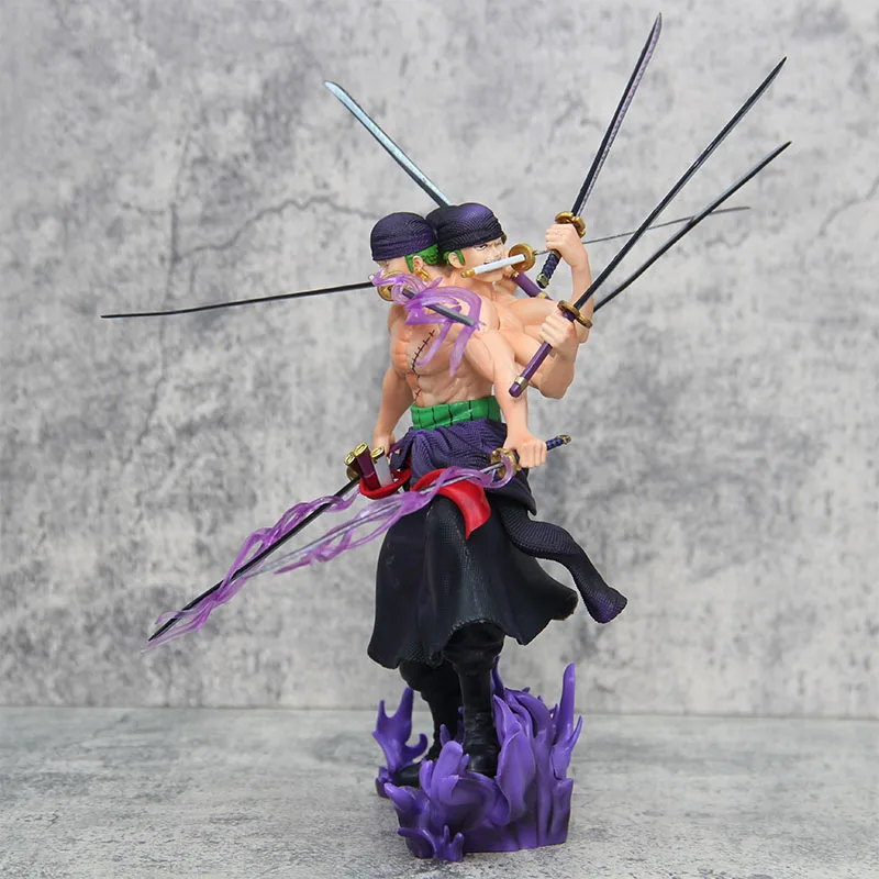 30cm ONE PIECE Anime Figure Roronoa Zoro Ghostly Ashura Nine Sword Style Three Heads and Six Arms Action Figure Model Gift Toys 4